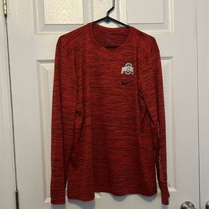 Ohio State Buckeyes Nike Red Long Sleeve Men's Tee Size Large